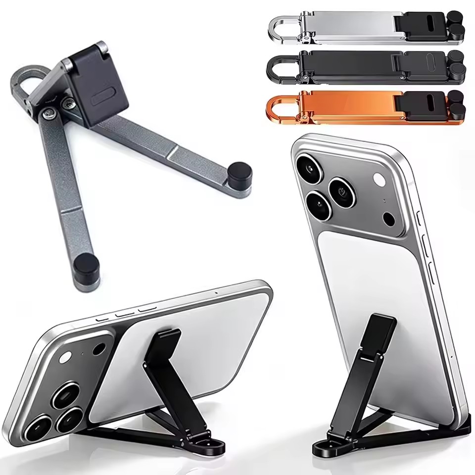 Phone Accessories Are - Vouwbare sleutelhanger telefoonstandaard, multi-hoek verstelbaar, lichtgewicht,