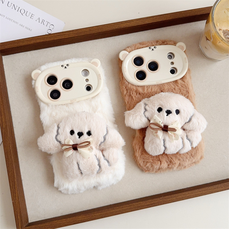Phone Accessories Iphone - 3D Cartoon Strik Puppy Warme Pluizige