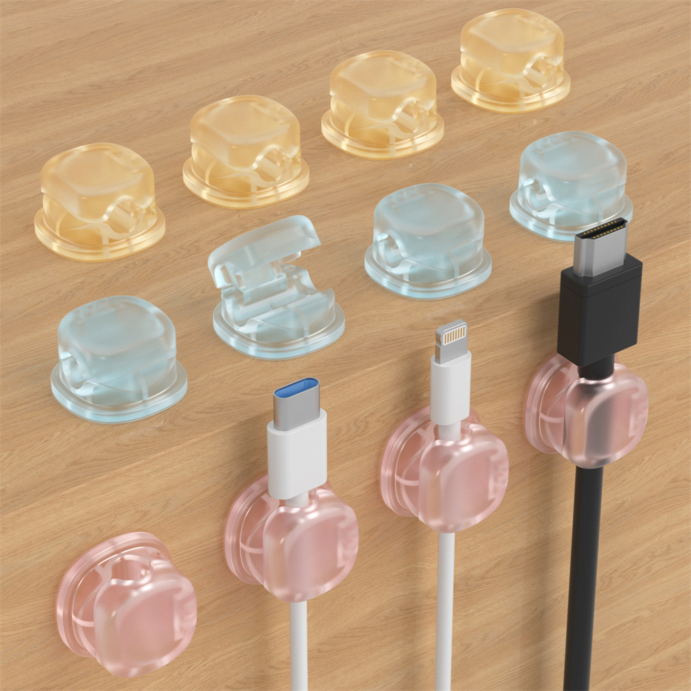 Cable Organizer Magnetic - 3 Transparante Magnetische Kabelorganizers, Datakabelhouder, Oplaadkabel