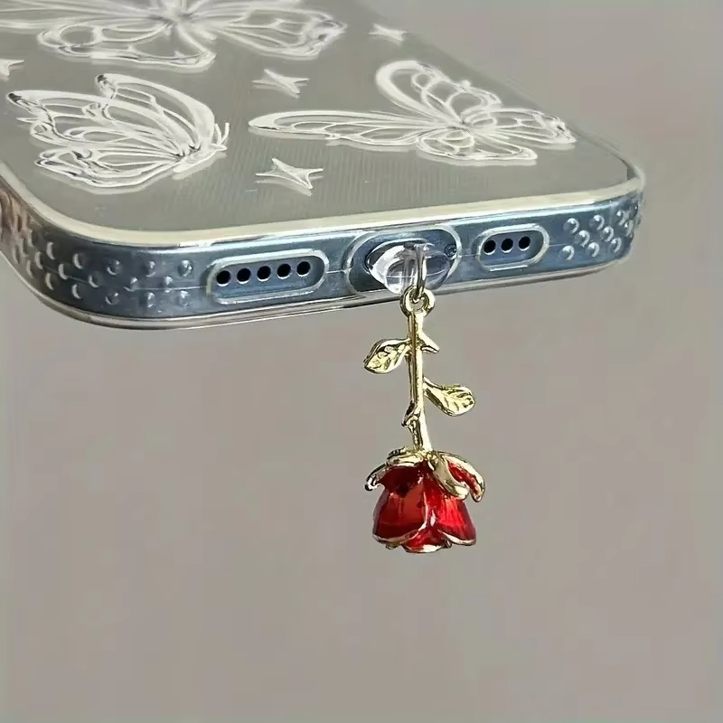 Phone Accessories Red - Red Rose stofdichte plug-accessoires voor mobiele