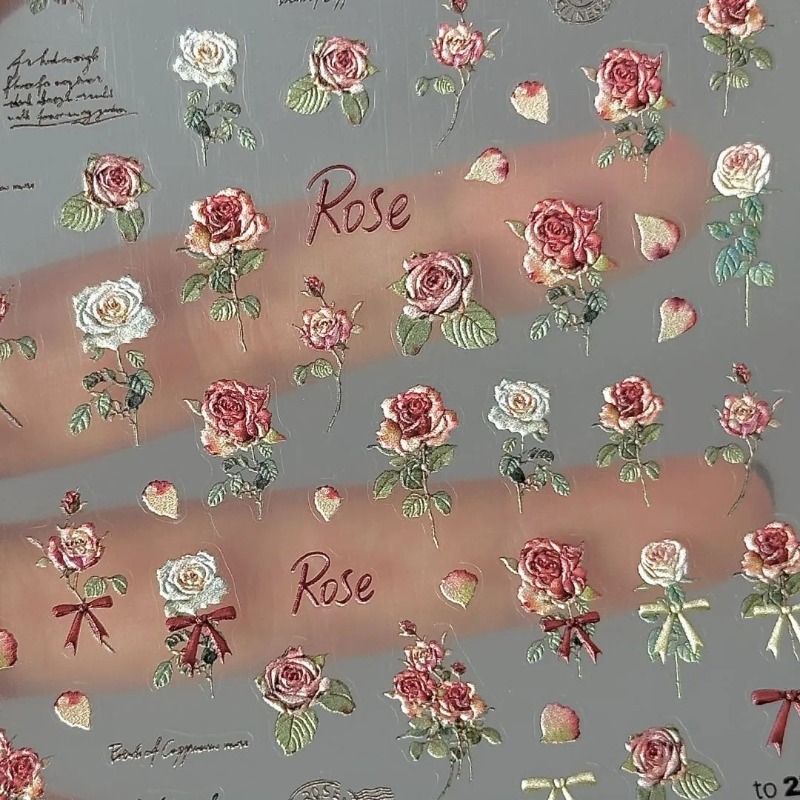 Phone Accessories Red - 5 stks Ins Retro Rose Sticker