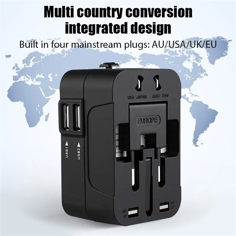 Phone Accessories Uk - Universele internationale stekkeradapter met 2 USB-poorten,