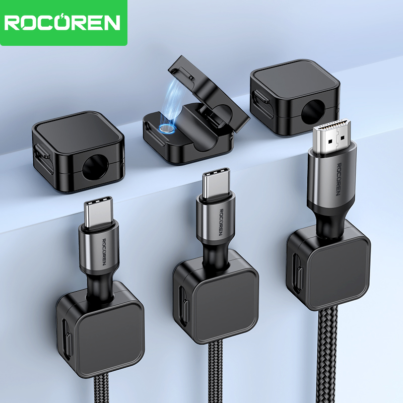 Cable Organizer Magnetic - Rocoren Magnetische Kabelklem Glad Verstelbare Kabelklem