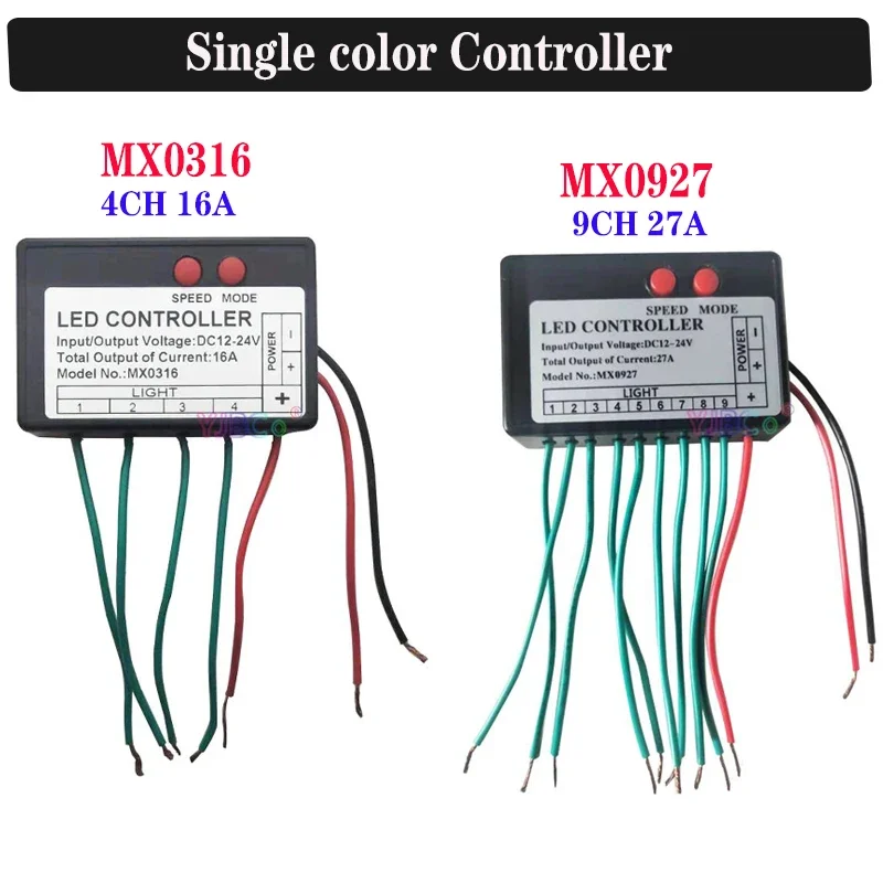 Led Flash Case - 4CH/9CH Enkelkleurige LED Strip Controller DC