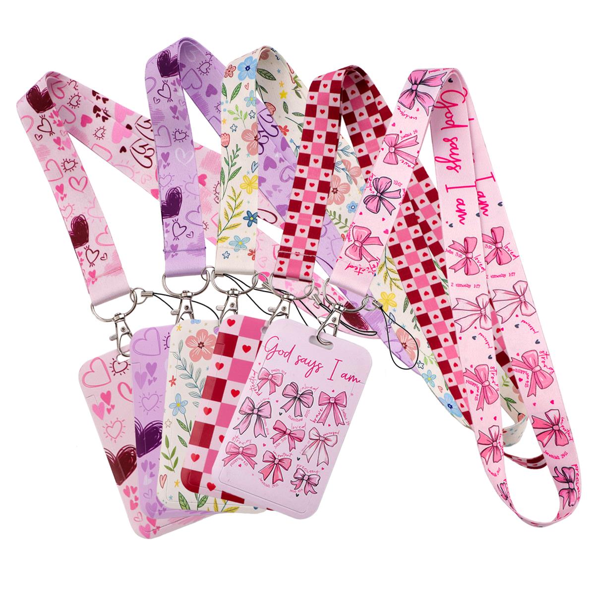 Schattig roze hart strik bloem - Neck Hanging Phone Holder recensie en prijs