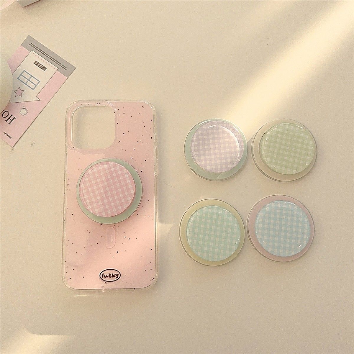 Schattig geruit patroon telefo - Phone Accessories For Teen Girls recensie en prijs