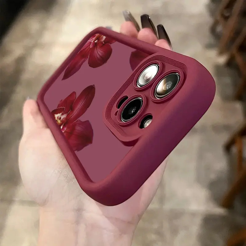 Wijnrode orchideeën bloemenpat - Phone Accessories Red recensie en prijs